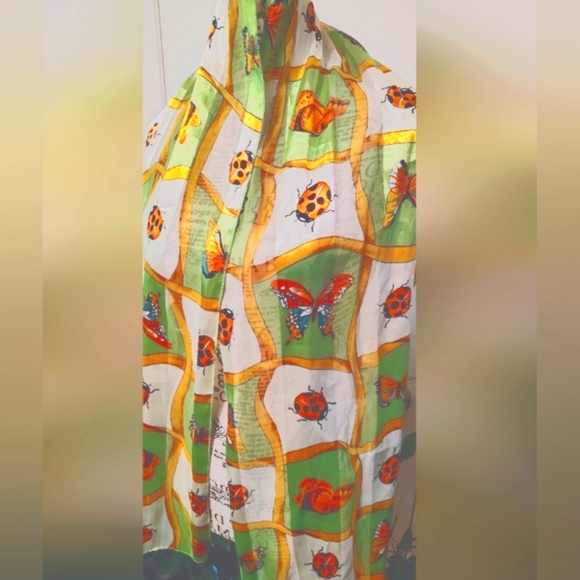 Colorful Insect Print Scarf - Picture 1 of 2